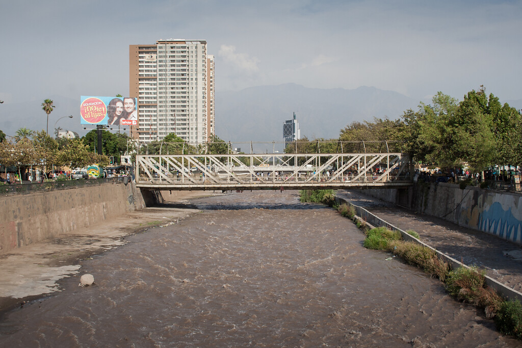 The river is leaving the city